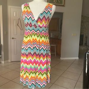Macbeth Collection Vibrant Chevron Pattern XL Dress
